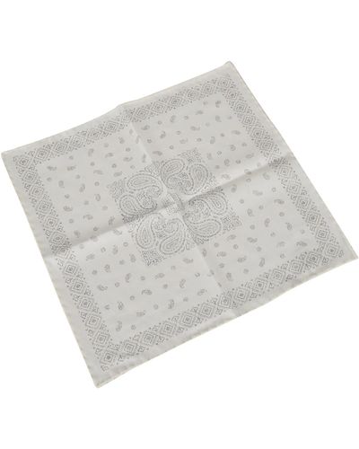 Eleventy Paisley Print Handkerchief - Gray