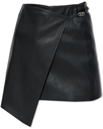 DIESEL L-Kesselle Leather Skirt - Black