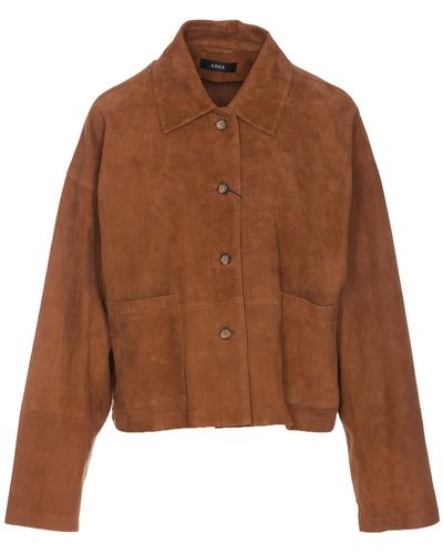 Arma Imma Suede Jacket - Brown