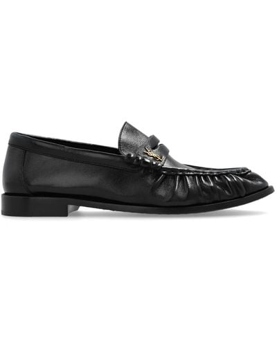 Saint Laurent Le Loafer Leather Slippers - Black