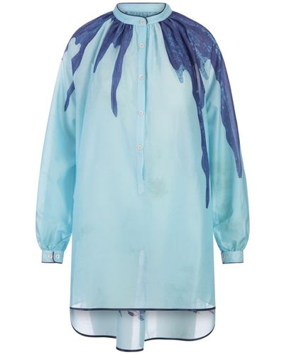 F.R.S For Restless Sleepers Flowers Tizio Shirt - Blue