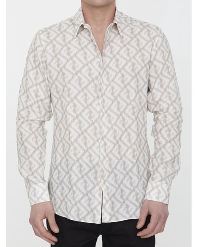 Fendi Ff Linen Shirt - White