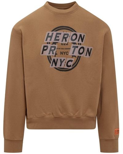 Heron Preston Sweatshirt With Logo - Brown