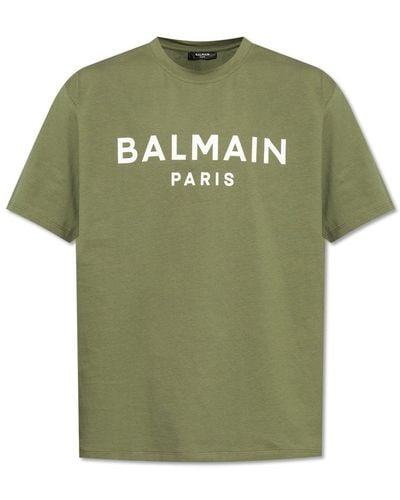 Balmain T-Shirt With Logo - Green