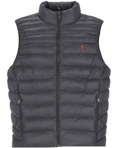 Polo Ralph Lauren Quilted Vest With Logo - Gray