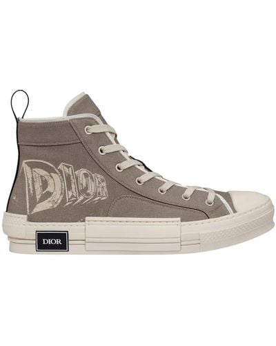 Dior Canvas Logo Sneakers - Gray