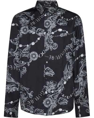 Versace Chain Couture Print Shirt - Black