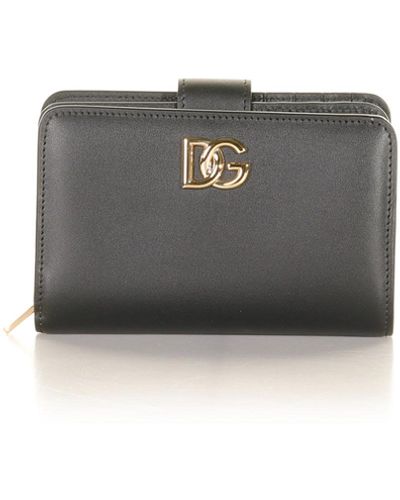 Dolce & Gabbana Small Continental Wallet With Logo - Gray
