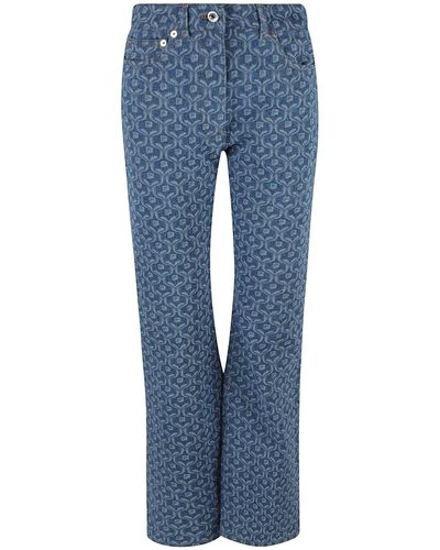 Rabanne Printed Buttoned Jeans - Blue