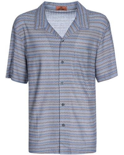Missoni Buttoned Short-Sleeved Shirt - Blue