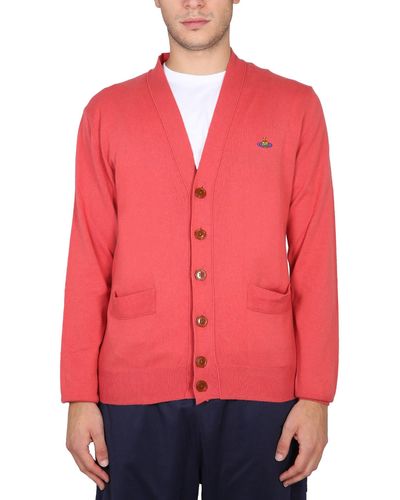 Vivienne Westwood Cardigan With Orb Embroidery - Red