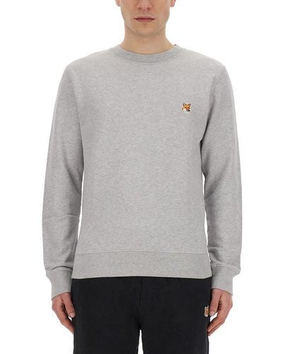 Maison Kitsuné Sweatshirt With Fox Head Patch - Gray