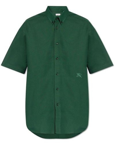 Burberry Embroidered Shirt, - Green