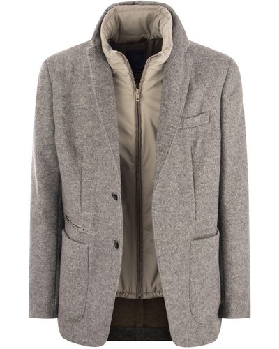 Fay Two-Button Double Jacket - Gray