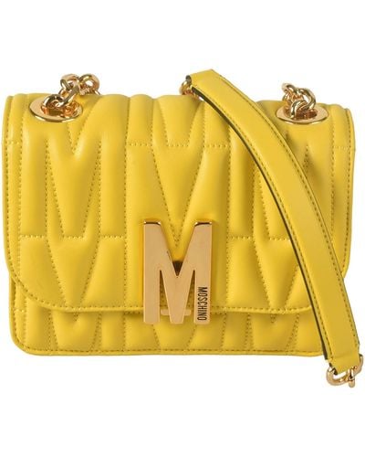 Moschino Logo Plaque Shoulder Bag - Yellow