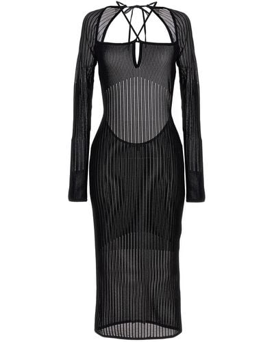 Nensi Dojaka Ribbed Long Dress Dresses - Black