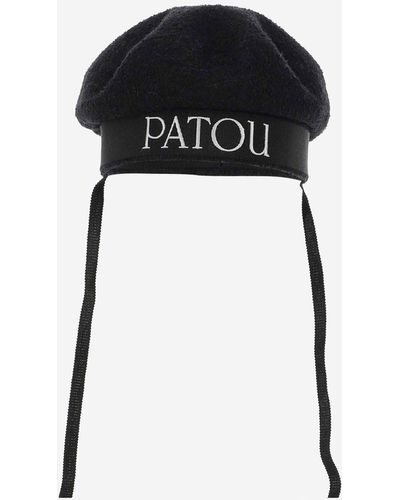 Patou Cotton Tweed Sailor Cap - Black