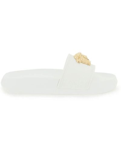 Versace 'palazzo' Rubber Slides - White