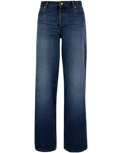 A.P.C. Elisabeth Straight Jeans With Branded Button - Blue