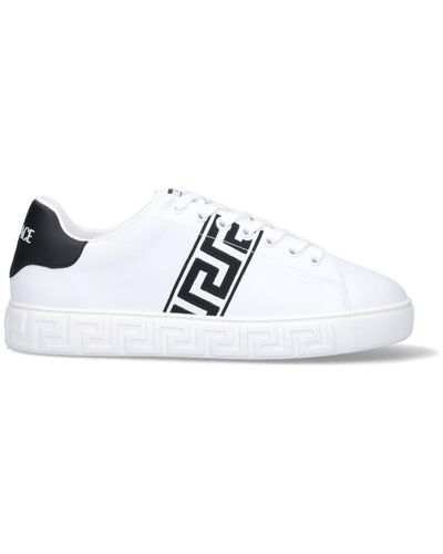 Versace Greek Embroidery Trainers - White