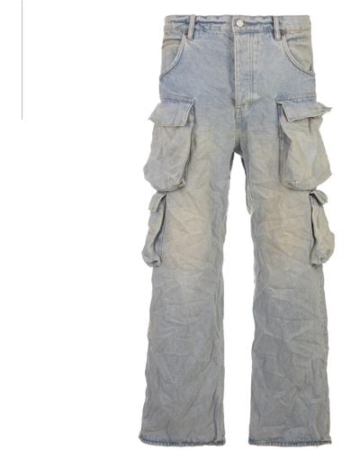 Purple Brand P018 Relaxed Double Cargo Jeans - Gray