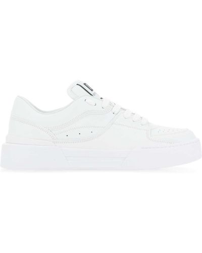 Dolce & Gabbana Leather New Roma Trainers - White
