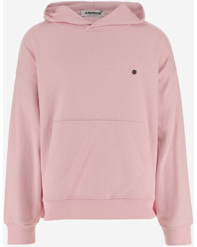A PAPER KID Cotton Sweatshirt With Logo - Pink