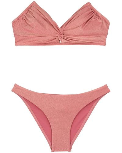 Zimmermann Ruched Detailed Off-shoulder Bikini Set - Pink