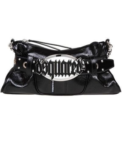 DSquared² Gothic Leather Clutch With Logo - Black