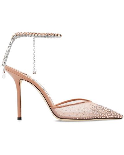 Jimmy Choo Embellished Pointed-Toe Court Shoes - Natural