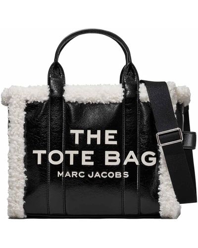 Marc Jacobs The Large Tote Crinkle Leather Tote Bag - Black