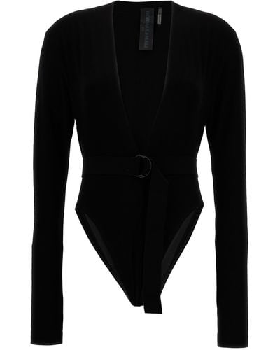 Norma Kamali Deep V-neck Bodysuit Underwear, Body - Black