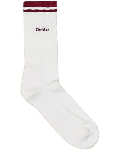 Drole de Monsieur Socks With Logo - White