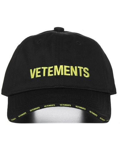 Vetements Logo Embroidered Cap - Black