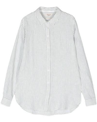 Barbour Marine Striped Linen Shirt - White