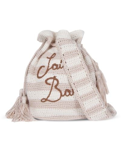 Mc2 Saint Barth Handmade Crochet Bucket Bag - Natural