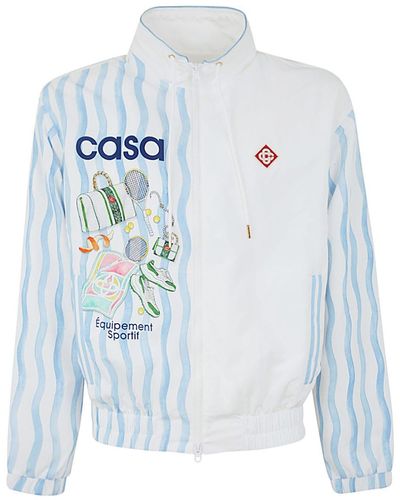 Casablancabrand Mens Shellsuit Nylon Jacket Clothing - Blue