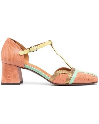 Chie Mihara 65mm Colour-block Panel Detail Court Shoes - Pink