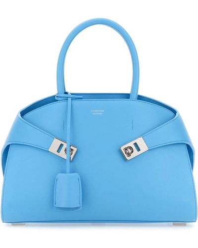 Ferragamo Leather Small Hug Handbag - Blue