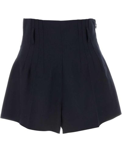 Prada Midnight Wool Shorts - Blue