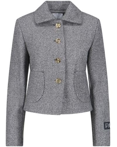 Patou Crop Tweed Jacket - Grey