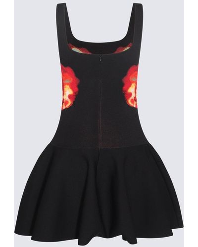 Alexander McQueen Multicolour Viscose Blend Dress - Black