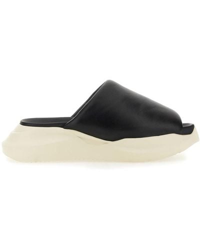 Rick Owens Geth Puffer Slides Sandals Shoes - Black
