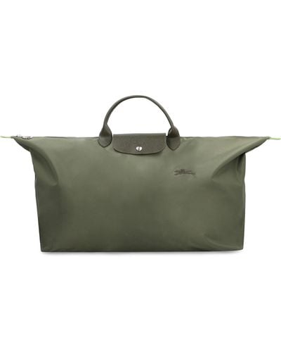 Longchamp Large Le Pliage Logo Embroidered Holdall - Green