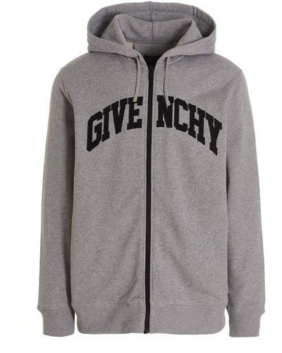 Givenchy Logo Embroidery Hoodie - Grey