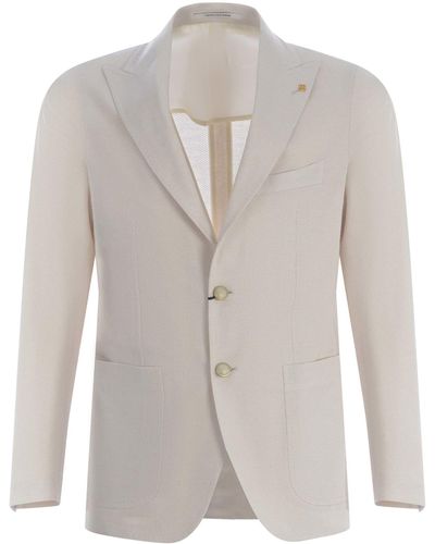 Tagliatore Single-Breasted Jacket Made Of Cotton - White