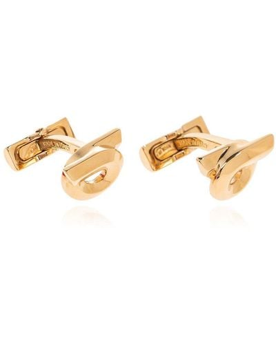 Ferragamo Cuff Links, - Metallic