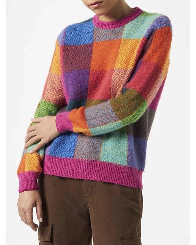 Mc2 Saint Barth Brushed Sweater With Check Pattern - Multicolor