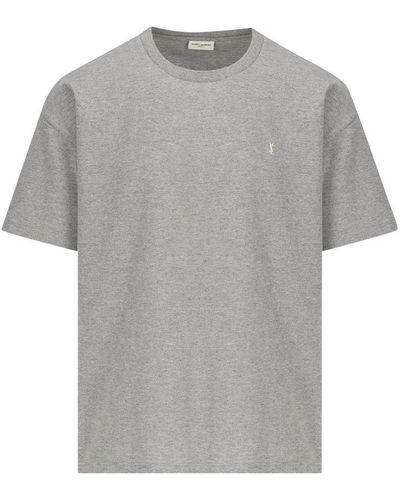 Saint Laurent Piquet T-Shirt - Gray