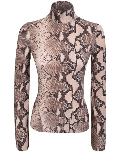 Stella McCartney Python Print Fluid Top - Brown